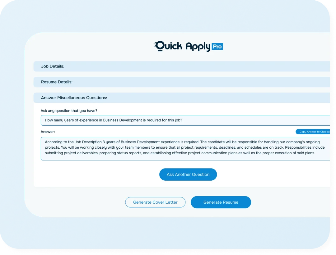 AI-powered interview question answering feature interface
